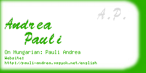 andrea pauli business card